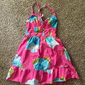 Abercrombie & Fitch Pink and Blue Tiered Ruffled Sundress
